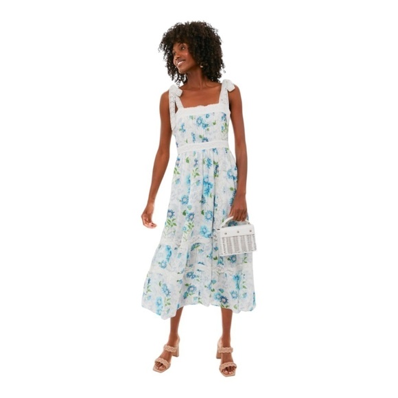 LoveShackFancy Ayala Dress in Blueberry Cloud - Picture 1 of 12